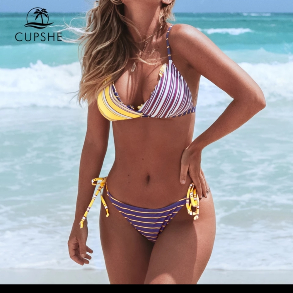 CUPSHE STRIPED bikini set,XL